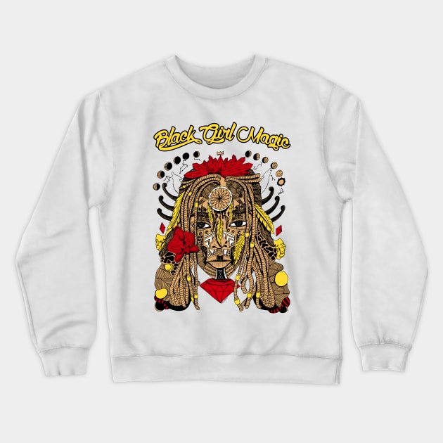 Red and Gold - Goddess of Dreams Black Girl Magic Crewneck Sweatshirt by kenallouis